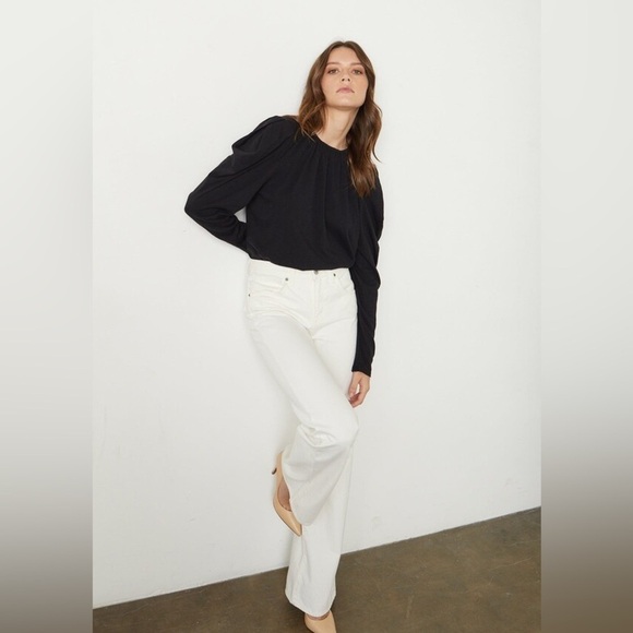 Velvet by Graham & Spencer Tracie Puff-Sleeve Cotton Slub Top - Picture 3 of 12